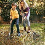 Adjustable High-Carbon Steel Leaf Rake for Gardens