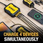 DEWALT 4-Port USB Charger Block with 6ft Cord