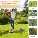 Adjustable High-Carbon Steel Leaf Rake for Gardens