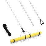 36" Heavy Duty Aluminum Garden Rake with Handle