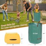 Heavy-Duty Leaf Rake Set with Scoops & Bags