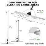 36" Heavy Duty Aluminum Garden Rake with Handle