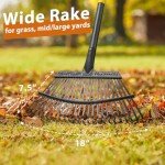 Heavy-Duty Leaf Rake Set with Scoops & Bags