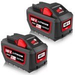 15Ah Replacement Battery for Milwaukee M18 Tools 2-Pack