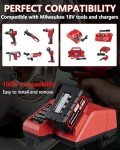 15Ah Replacement Battery for Milwaukee M18 Tools 2-Pack