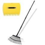 25-Tine Adjustable Garden Leaf Rake Tool