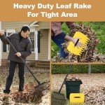 25-Tine Adjustable Garden Leaf Rake Tool