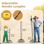 25-Tine Adjustable Garden Leaf Rake Tool