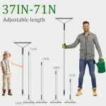 Heavy Duty 5.9FT Garden Rake with Metal Tines