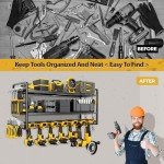 Heavy Duty Power Tool Organizer with Drill Holders