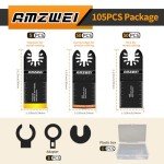 105-Piece Titanium Oscillating Tool Blade Set