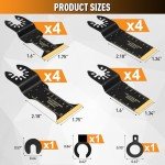 16-Piece Titanium Oscillating Saw Blade Set