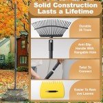 25-Tine Adjustable Garden Leaf Rake Tool
