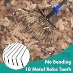 Expandable Heavy-Duty Leaf Rake with Adjustable Handle