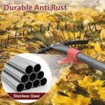 Adjustable 70-Inch Metal Rake with 18 Tines