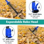 Expandable Heavy-Duty Leaf Rake with Adjustable Handle