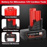 KINGTIANLE 12V 8.0Ah Replacement Battery for Milwaukee