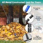 Expandable Heavy-Duty Leaf Rake with Adjustable Handle
