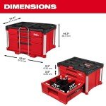 Milwaukee Packout 3-Drawer Tool Organizer Box