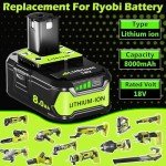 Ryobi 18V 8.0Ah Battery Replacement, 2 Pack