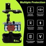 Ryobi 18V 8.0Ah Battery Replacement, 2 Pack