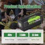 7500mAh Ryobi 40V Battery Replacement (Green)