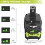 18V 6.0Ah Replacement Battery for Ryobi Tools