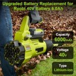 Mrupoo 40V 6.0Ah Lithium Battery for Ryobi Tools
