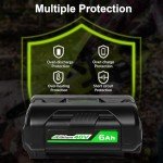 Mrupoo 40V 6.0Ah Lithium Battery for Ryobi Tools