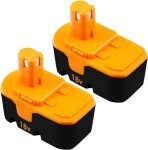 2-Pack 3.6Ah 18V Ryobi P100 Battery Replacement