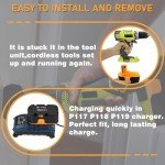 2-Pack 3.6Ah 18V Ryobi P100 Battery Replacement