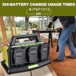 18V 6-Port Rapid Battery Charger for Ryobi Tools