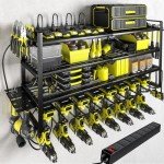 Power Tool Organizer with Charging Station and Storage