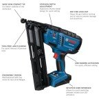 Bosch 18V Cordless Brushless Angled Finish Nailer