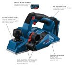 BOSCH 18V Brushless Planer with Dual Exhaust Ports