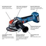 BOSCH 18V X-LOCK Brushless Angle Grinder, 4-1/2