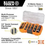 Klein Tools 65619 Metric Impact Socket Set