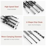 4-Piece Square Hole Drill Bit Set for Wood