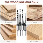 4-Piece Square Hole Drill Bit Set for Wood