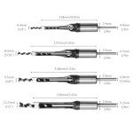 4-Piece Square Hole Drill Bit Set for Wood