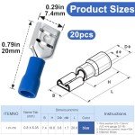 20pc Blue Female Spade Connector Assortment Kit