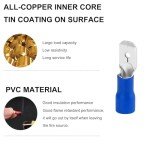 100Pcs Insulated Spade Wire Connectors, 12-10 AWG