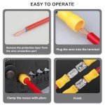 100Pcs Insulated Spade Wire Connectors, 12-10 AWG