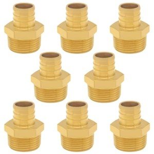 8-Pack LF Brass 1/2" PEX to 3/4" NPT Couplings