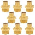 8PCS Brass 1/2" PEX to 3/4" NPT Couplings