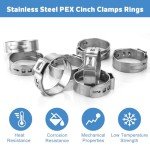 120 Pack of 3/8 Inch Stainless Steel PEX Rings