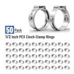 Bates Stainless Steel PEX Cinch Clamp Rings - 50 Pack