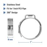 Bates 1-Inch Stainless Steel PEX Clamp Rings - 50 Pack