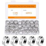 60 PCS 1/2" PEX Crimp Ring Cinch Clamps