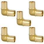 JUWO Brass 90° Elbow PEX Crimp Fittings (5 Pack)